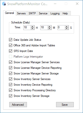 GIF showing options in Snow Platform Monitor