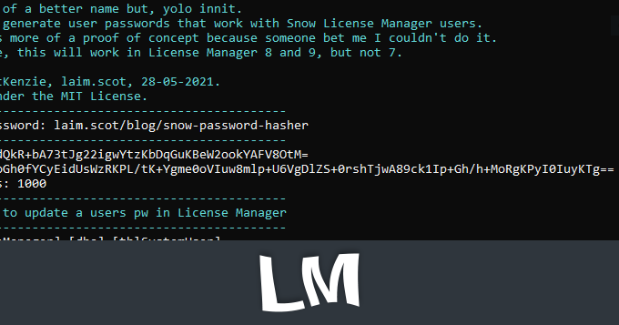 Snow Password Hasher