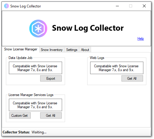 Snow Log Collector Main View