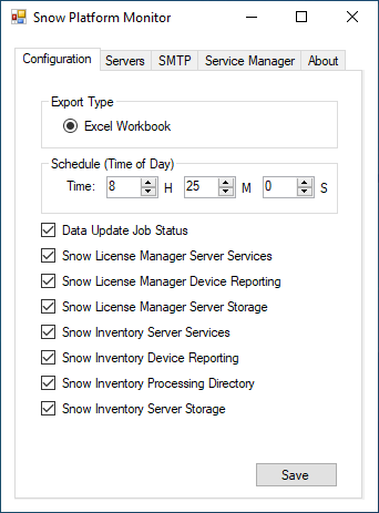 SPM Configuration Screen