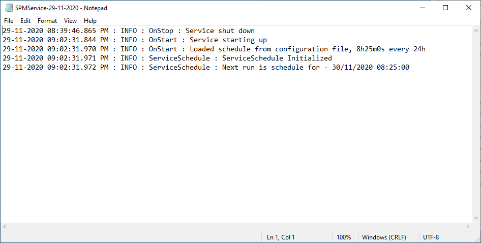 SPM Log Example