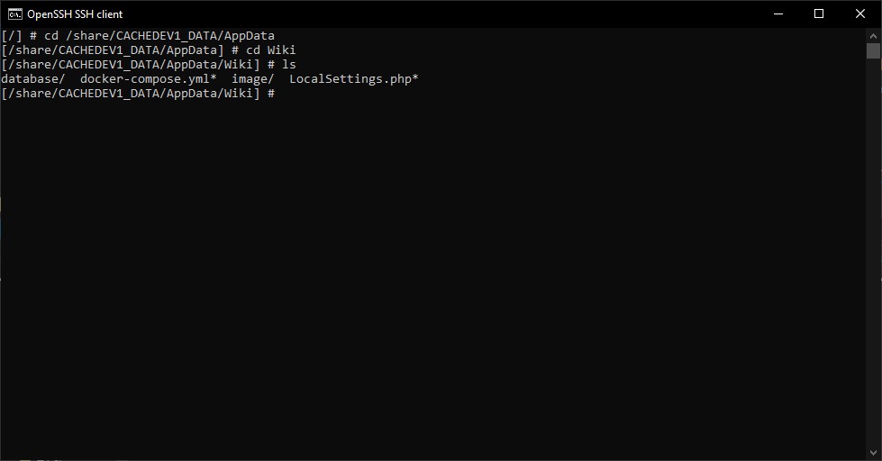 Screenshot of SSH