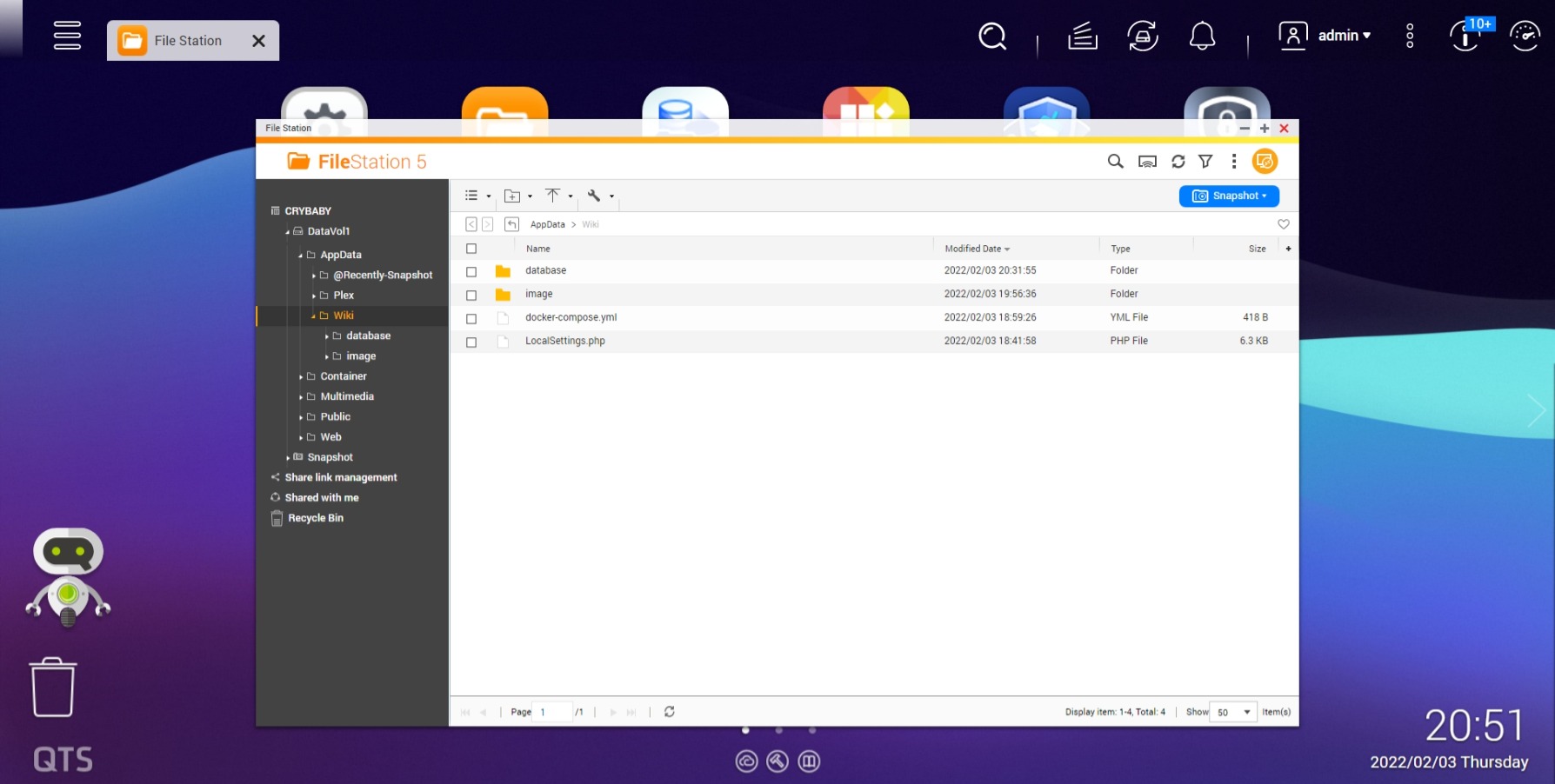 Screenshot of Wiki Directory in File Station