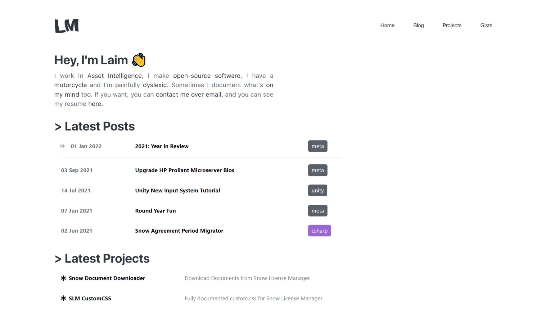 Screenshot of the v1 homepage