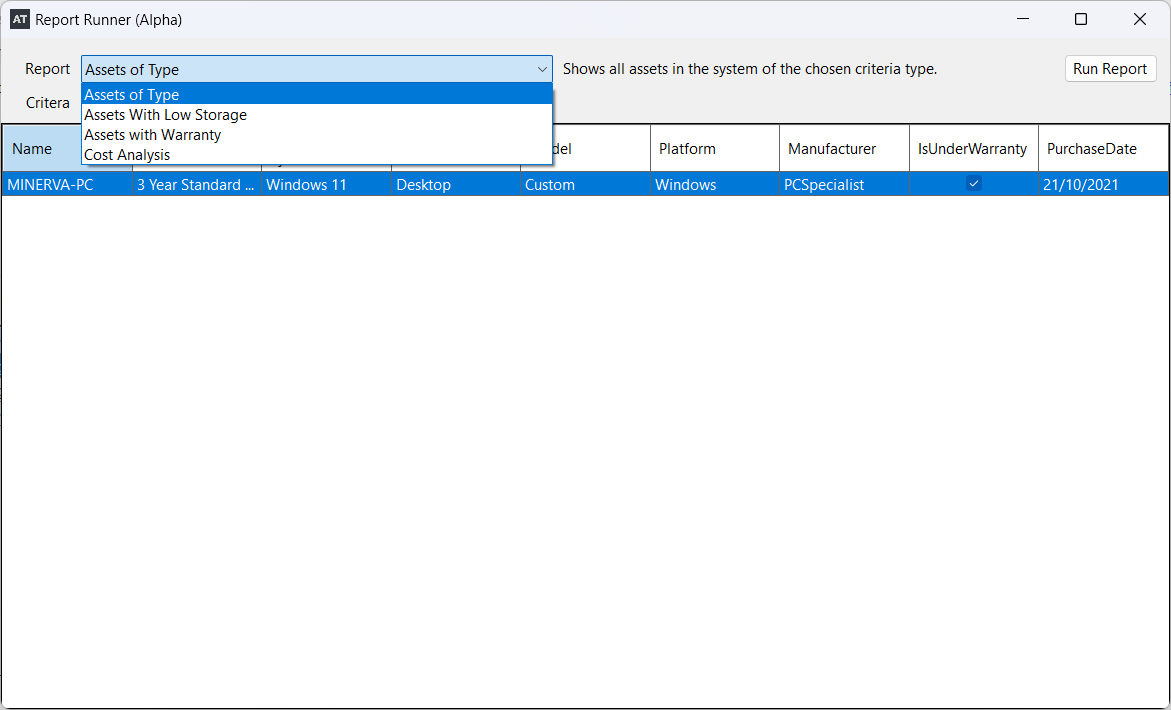 Report Runner View