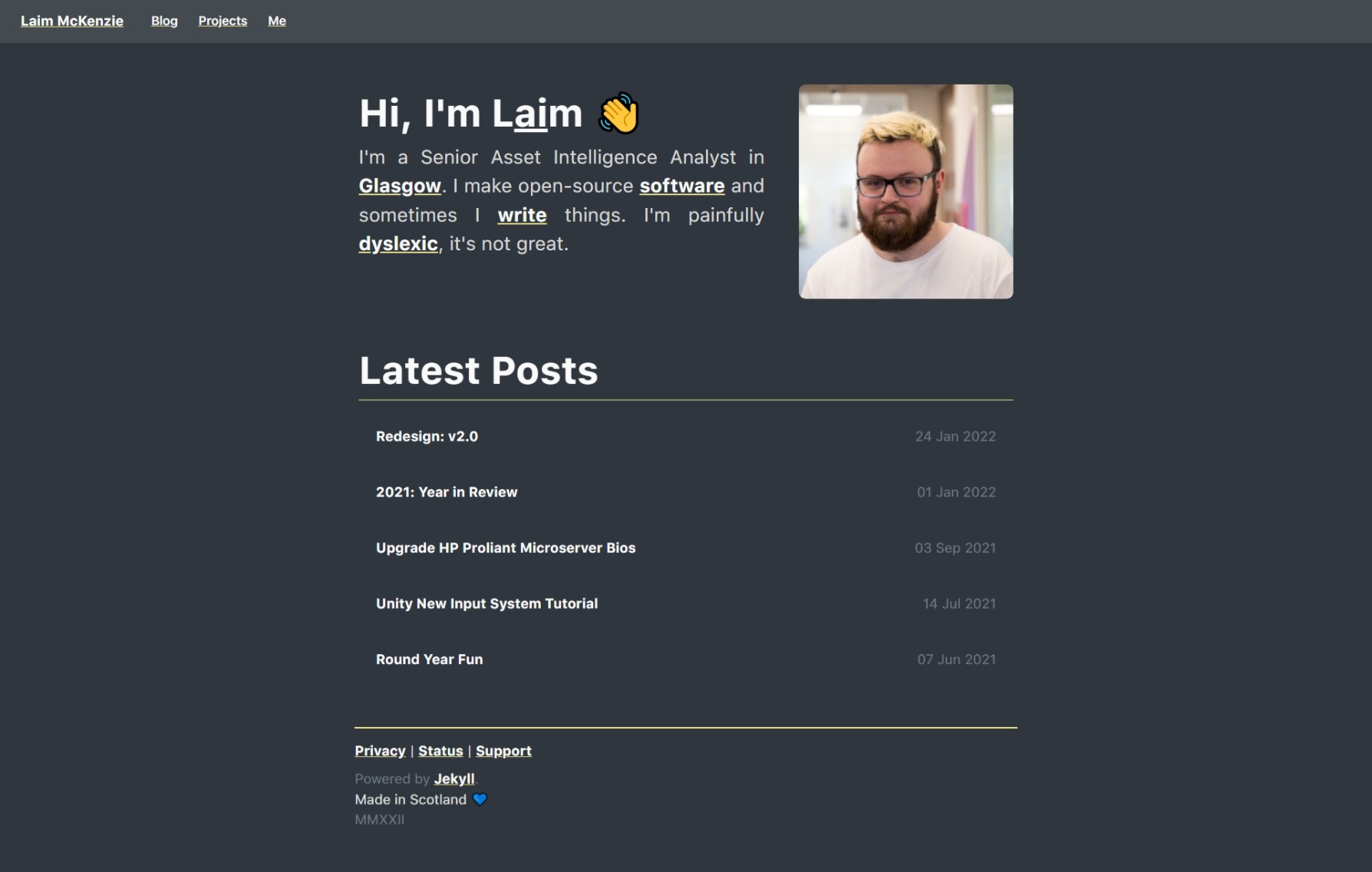 Screenshot of Webpage version 2.0