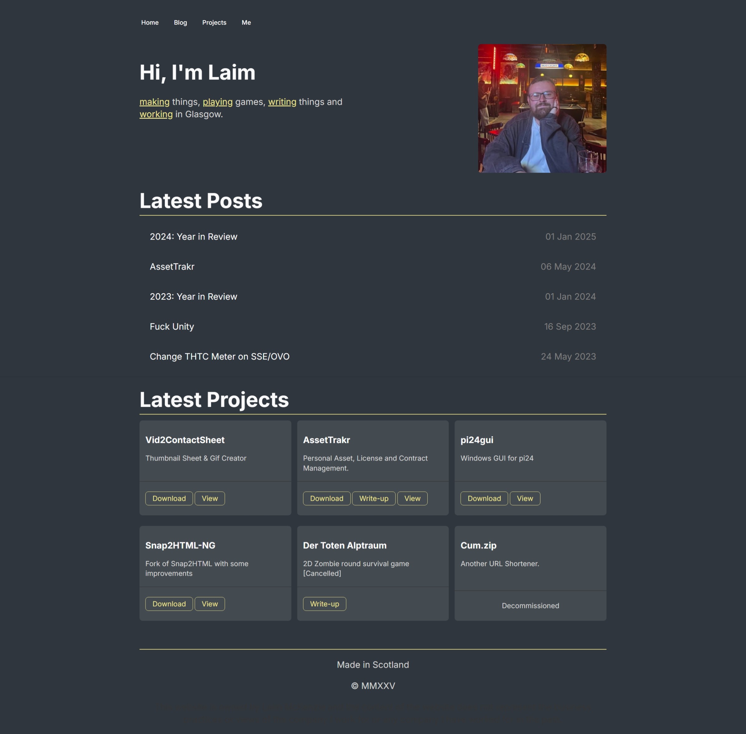 Screenshot of Webpage version 2.5