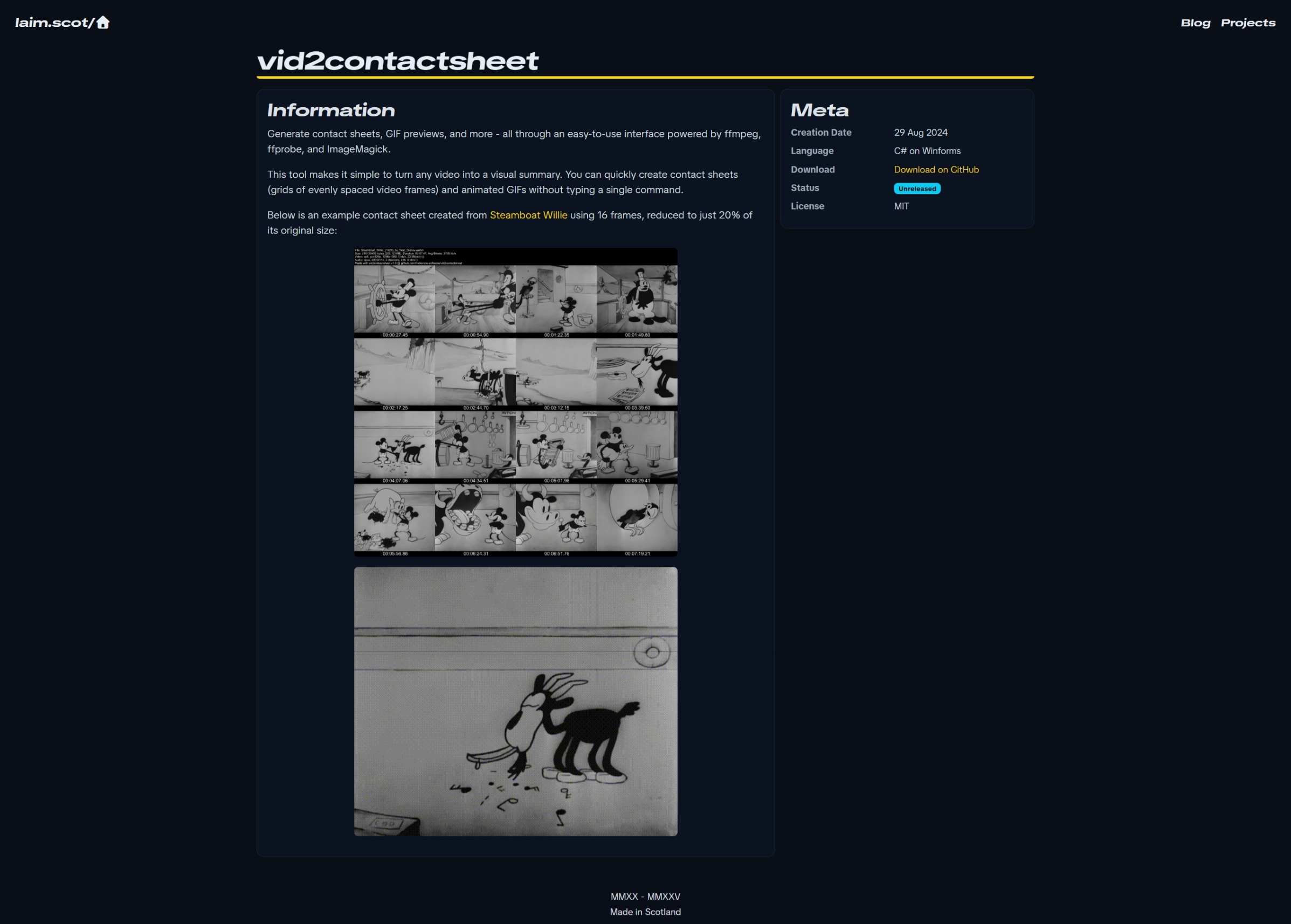 Screenshot of Webpage version 2.5