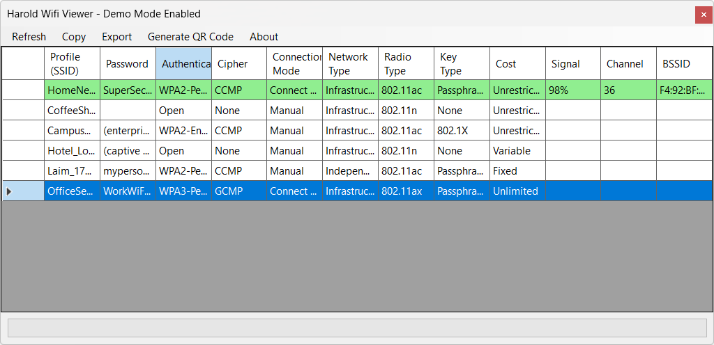 Screenshot of Harold Wifi Viewer