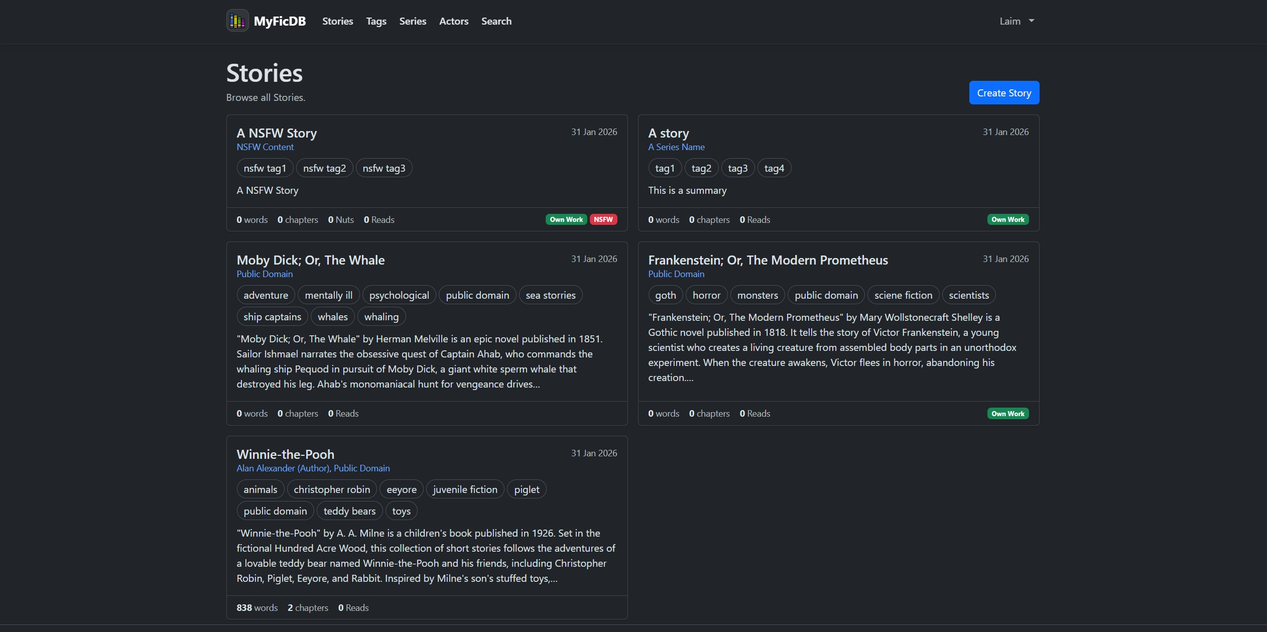 Stories Page