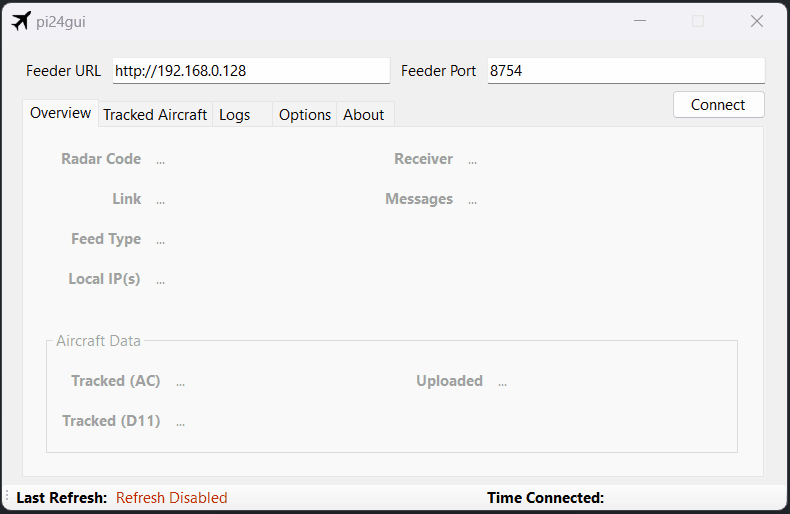 GIF going through the available tabs in pi24gui