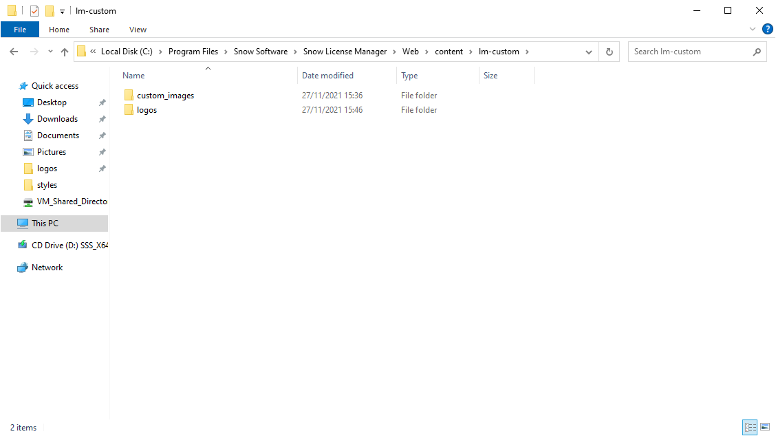 Screenshot of Content directory